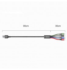 Cablu de Date USB la Lightning, 2 x Type-C, Micro-USB 3.5A, 1.2m - Baseus (CA1T4-B01) - Black