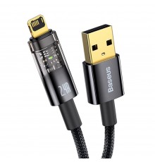 Cablu de Date USB la Lightning 2.4A, 2m - Baseus Explorer Auto Power-Off (CATS000501) - Black