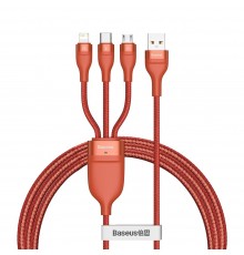 Cablu de Date 3in1 USB-A la Lightning, Type-C, Micro-USB 66W, 6A, 1.2m - Hoco Ultra (U104) - Blue