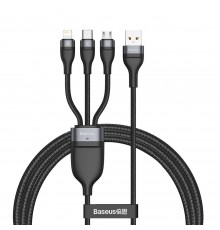 Cablu de date, Baseus Cafule Series, CALKLF-HG1, USB reversibil la Lightning, Quick Charge, 1.5A, Lungime 2m, Gri/Negru