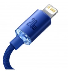 Cablu de Date Type-C la Lightning 20W, 2m - Baseus Crystal Shine (CAJY000303) - Blue