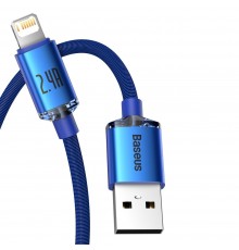 Cablu de Date USB la Lightning 2.4A, 2m - Baseus Crystal Shine (CAJY000103) - Blue