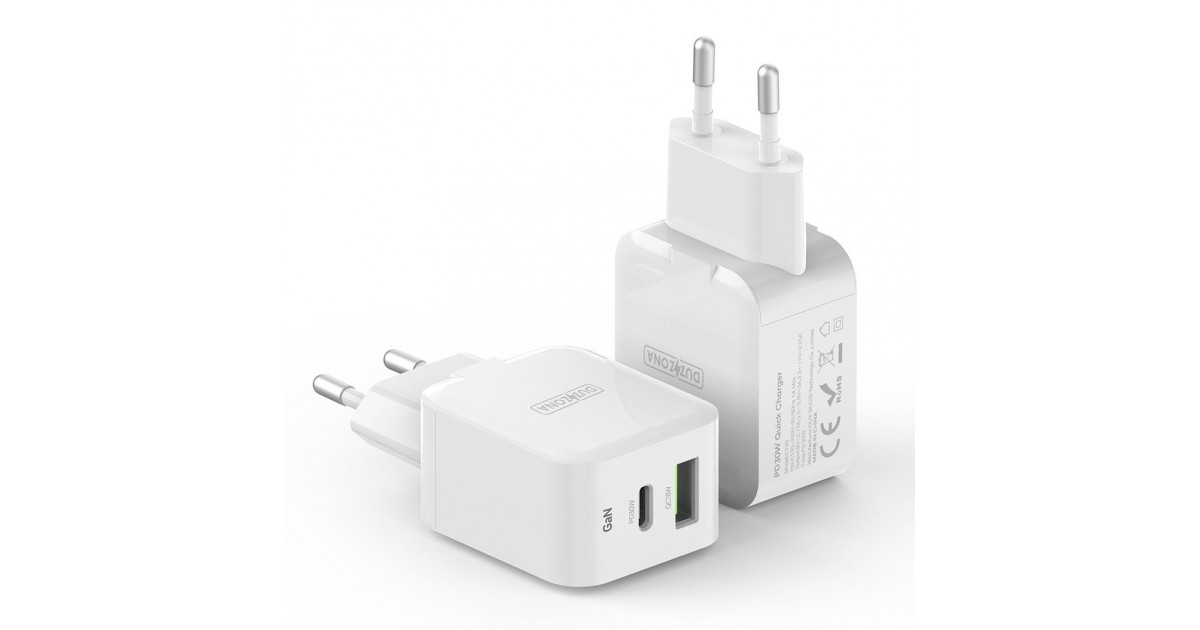 Incarcator pentru Priza USB, Type-C 30W - Duzzona (T7) - White