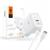 Incarcator Priza Type-C PD 20W, cablu Type-C la Lightning - Spigen (PE2C10CL) - White