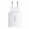 Incarcator Priza USB-C PD30W, 2xUSB-A QC3A - Baseus Compact (CCXJ-E02) - White