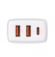 Incarcator Priza USB-C PD30W, 2xUSB-A QC3A - Baseus Compact (CCXJ-E02) - White