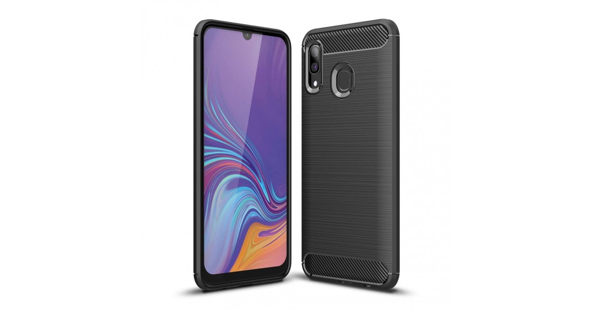 Husa Tpu Carbon Fibre pentru Samsung Galaxy A40, Neagra