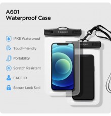 Husa universala pentru telefon (set 2 bucati) - Spigen Waterproof Case A601 - Clear