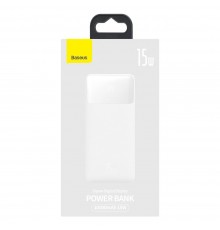 Baterie externa 10000mAh, 15W - Baseus Bipow Digital Display (PPBD050002) - White