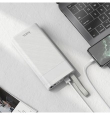 Baterie Externa 30000mAh, 2xUSB, Micro-USB, Type-C, Lightning - Hoco Powerful (J73) - Black