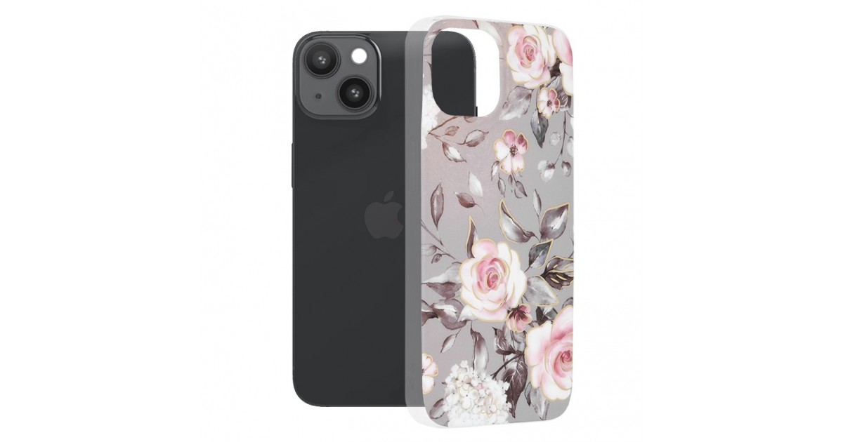 Husa pentru iPhone 14 - Techsuit Marble Series - Bloom of Ruth Gray