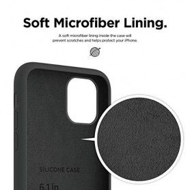 Husa Silicon iPhone XI 11 Pro, interior din microfibra, Neagra