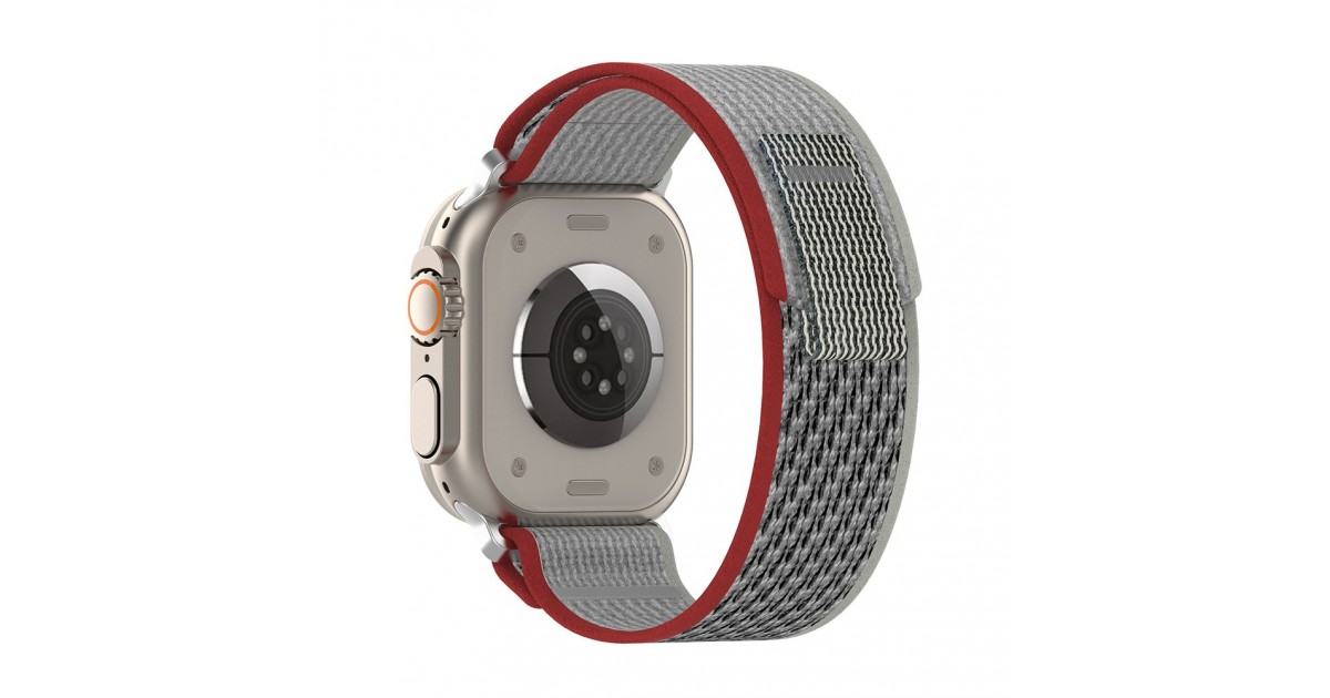 Curea pentru Apple Watch 1/2/3/4/5/6/7/8/SE/SE 2/Ultra (42/44/45/49mm) - Techsuit Watchband (W039) - Red / Gray