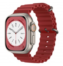 Curea pentru Apple Watch 1/2/3/4/5/6/7/8/SE/SE 2/Ultra (42/44/45/49mm) - Techsuit Watchband (W039) - Red / Gray