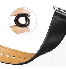 Curea barbati pentru Apple Watch 1/2/3/4/5/6/7/8/SE/SE 2 (38/40/41mm) - Techsuit Watchband (W033) - Black