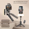 Gimbal Mini Selfie Stick cu LED si Trepied, 70cm - Techsuit (Q09) - Black