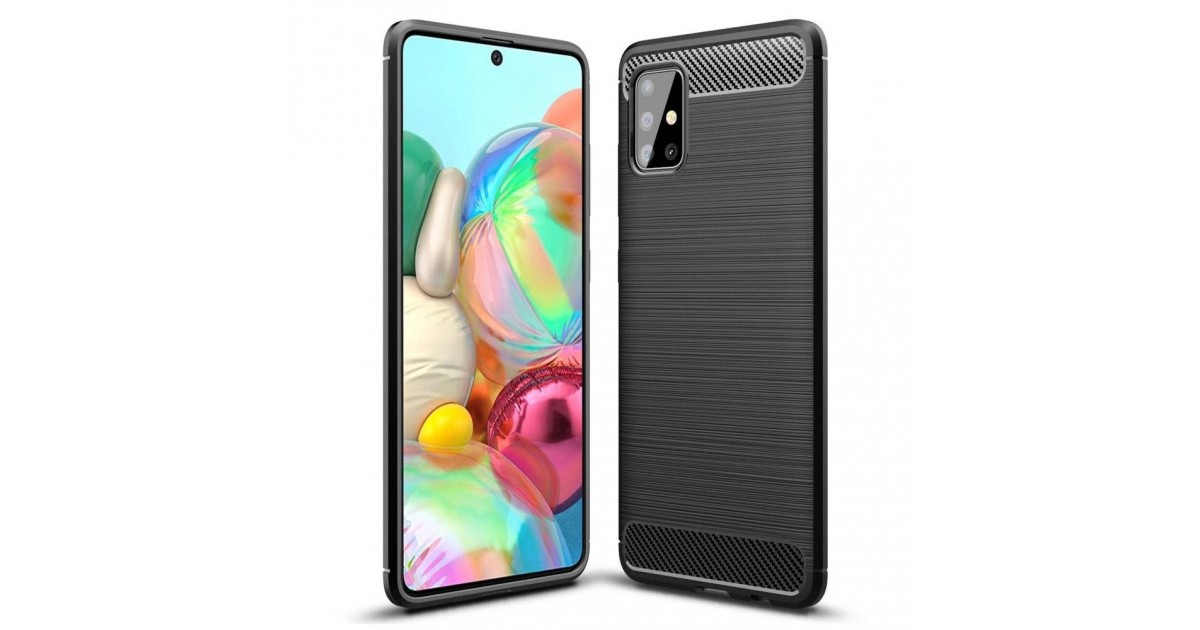 Husa Tpu Carbon pentru Samsung Galaxy A71, Neagra