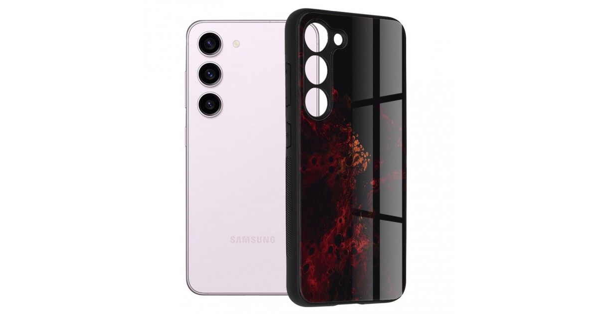 Husa pentru Samsung Galaxy S23 - Techsuit Glaze Series - Rosu Nebula