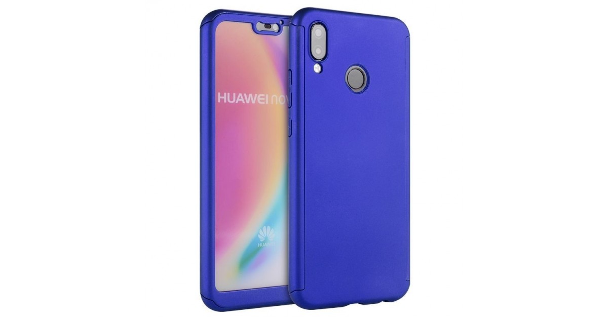 Husa 360 Protectie Totala Fata Spate pentru Huawei Y9 2019 , Albastra