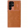 Husa pentru Samsung Galaxy S23 Ultra - Nillkin QIN Leather Pro Case - Maro