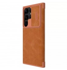 Husa pentru Samsung Galaxy S23 Ultra - Nillkin QIN Leather Pro Case - Maro
