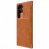 Husa pentru Samsung Galaxy S23 Ultra - Nillkin QIN Leather Pro Case - Maro