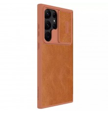 Husa pentru Samsung Galaxy S23 Ultra - Nillkin QIN Leather Pro Case - Maro