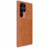 Husa pentru Samsung Galaxy S23 Ultra - Nillkin QIN Leather Pro Case - Maro