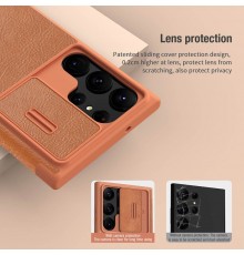 Husa pentru Samsung Galaxy S23 Ultra - Nillkin QIN Leather Pro Case - Maro