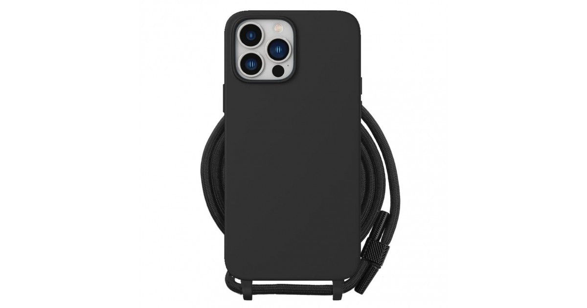 Husa pentru iPhone 15 Pro Max - Techsuit Crossbody Lanyard - Neagra