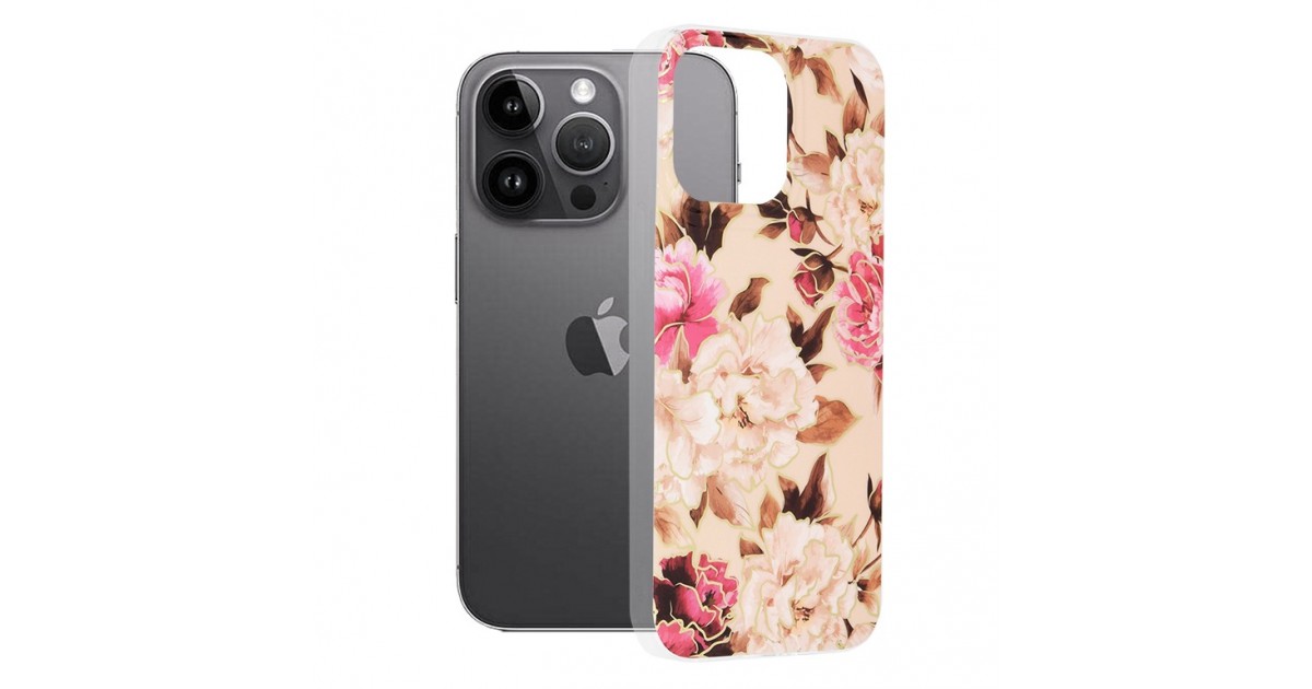 Husa pentru iPhone 14 Pro Max - Techsuit Marble Series - Mary Berry Nude