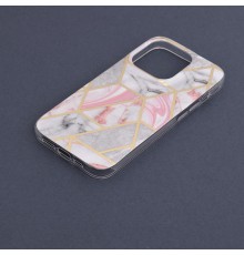 Husa pentru iPhone 14 Pro Max - Techsuit Marble Series - Roz Hex