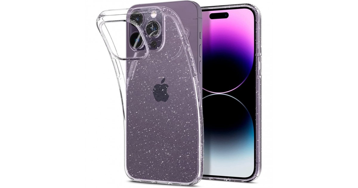 Husa pentru iPhone 14 Pro Max - Spigen Liquid Crystal Glitter - Crystal Quartz