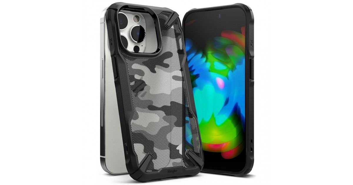 Husa pentru iPhone 14 Pro Max - Ringke Fusion X Design - Camo Neagra