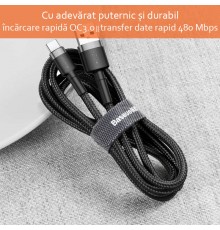 Cablu de date Baseus Cafule Type-C 200cm Grey/black