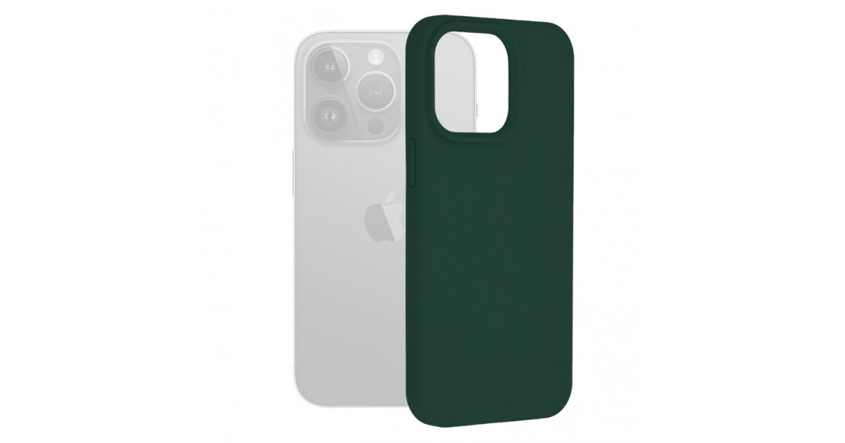 Husa pentru iPhone 15 Pro Max - Techsuit Soft Edge Silicone - Verde inchisa