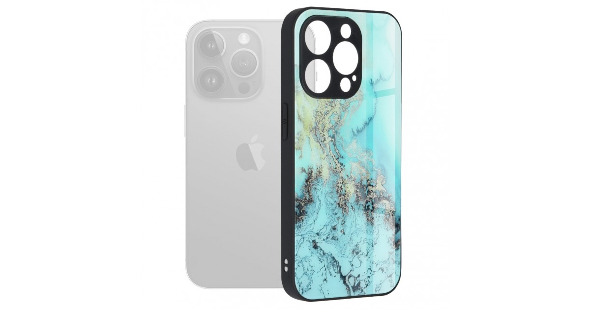 Husa pentru iPhone 15 Pro Max - Techsuit Glaze Series - Albastra Ocean