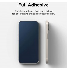 Folie pentru iPhone 15 - Ringke Cover Display Tempered Glass - Negru