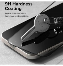 Folie pentru iPhone 15 - Ringke Cover Display Tempered Glass - Negru