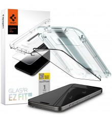 Folie pentru iPhone 15 Pro - Spigen Glas.TR EZ FIT - Negru