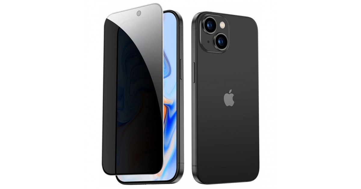 Folie pentru iPhone 15 - Tempered Glass Privacy - Negru