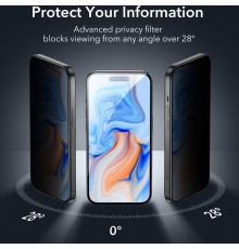 Folie pentru iPhone 15 - Tempered Glass Privacy - Negru