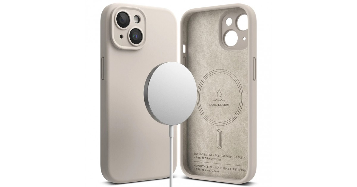 Husa pentru iPhone 15 Plus - Ringke Silicone Magnetic - Stone