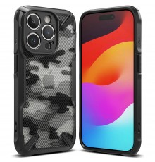 Husa pentru iPhone 15 Pro Max - Ringke Fusion X Design - Camo Neagra