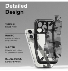 Husa pentru iPhone 15 Pro Max - Ringke Fusion X Design - Camo Neagra