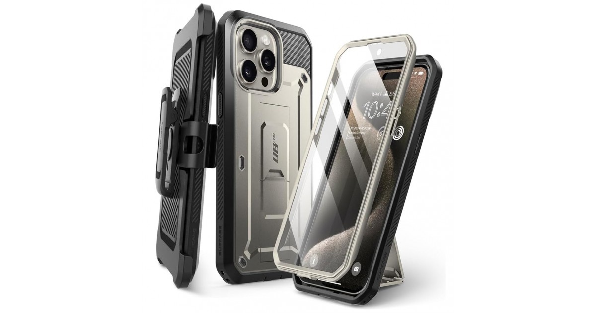 Husa pentru iPhone 15 Pro Max - Supcase Unicorn Beetle Pro - Titan Gray