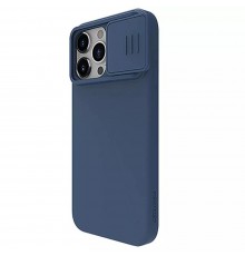 Husa pentru iPhone 15 Pro Max - Nillkin CamShield Silky MagSafe Silicone - Midnight Albastra