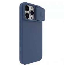 Husa pentru iPhone 15 Pro Max - Nillkin CamShield Silky MagSafe Silicone - Midnight Albastra