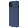 Husa pentru iPhone 15 Plus - Nillkin CamShield Silky MagSafe Silicone - Midnight Albastra