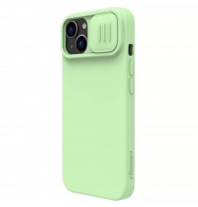 Husa pentru iPhone 15 Plus - Nillkin CamShield Silky MagSafe Silicone - Verde menta Verde